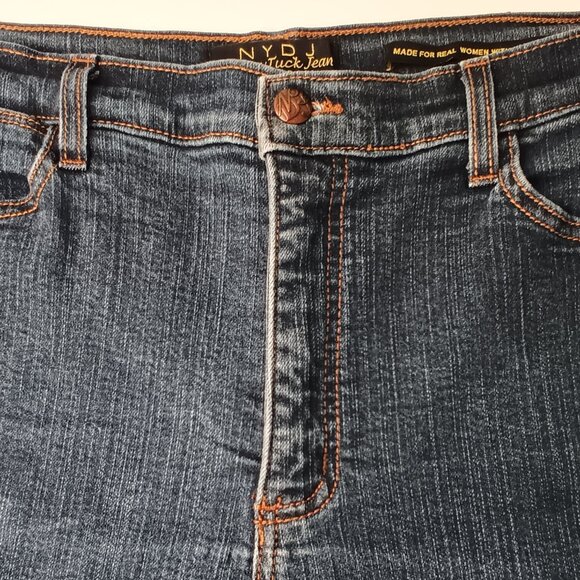 NYDJ Tummy Tuck Jean Size 14 High Rise Boot Cut Leg Medium Dark Wash - Picture 3 of 10